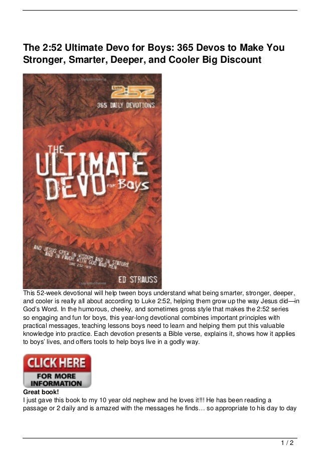 The 2:52 Ultimate Devo for Boys: 365 Devos to Make You Stronger, Smarter, Deeper, and Cooler